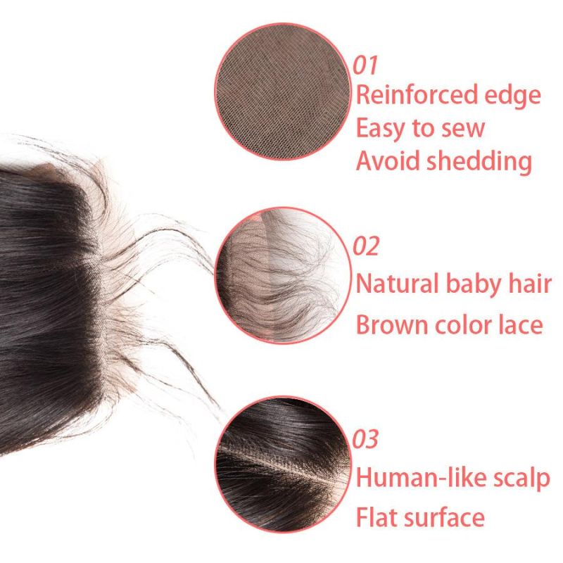 Alinybeauty Indian Body Wave Hair 4X4 Lace Closure