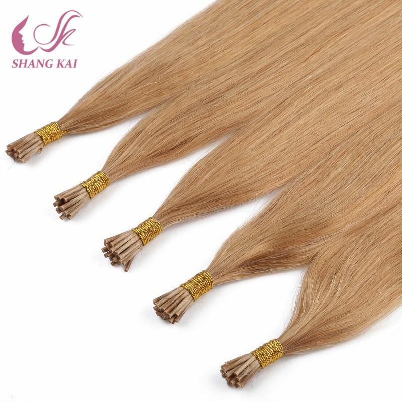 Unprocessed Human I Tip Hair Extension Brazilian Cuticle Aligned Pre Bonded Virgin Hair