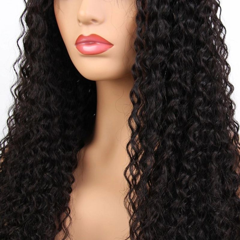 Long Hair Kinky Curly Lace Frontal Wigs with Transparent Lace
