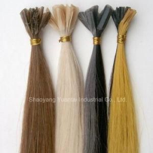 Dyeable Ombre Keratin Nail U/I Tip Human Hair Extension Made of Virgin Hair