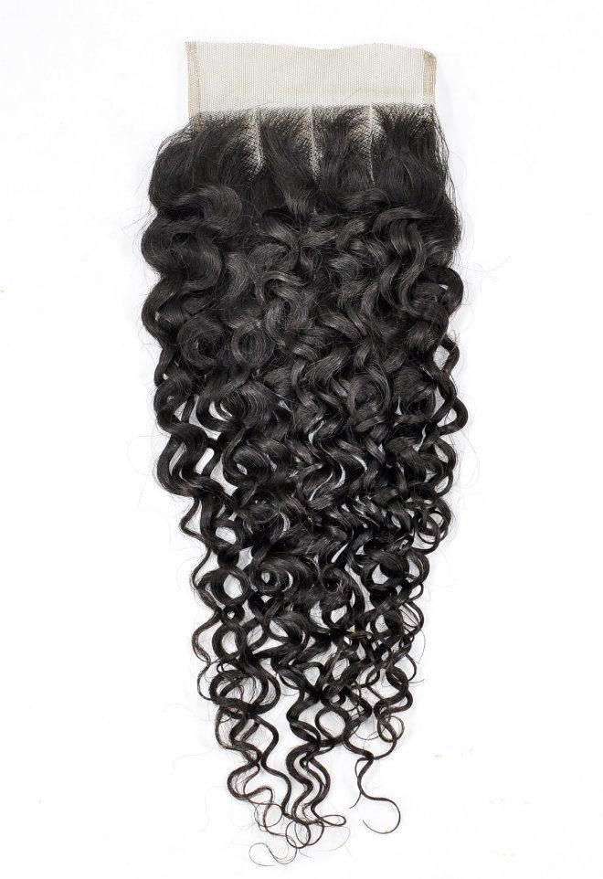 Virgin Human Hair Lace Closure at Wholesale Price (Curly)