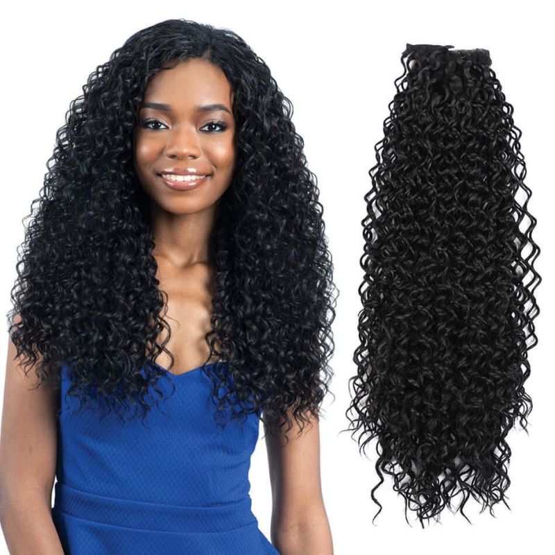 Synthetic Jerry Curly Clip in Hair Extension