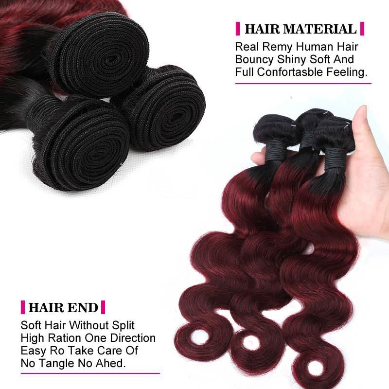 Dropshiping 10A Grade Body Wave 1b-Red Hair Bundles