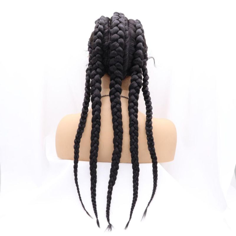 New Arrival 1b Wigs 5 Braid Wig Full Lace with Baby Hair