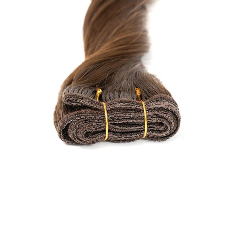Dark Brown Hand Tied Top Grade Weft Brazilian Virgin Remy Hair Extension