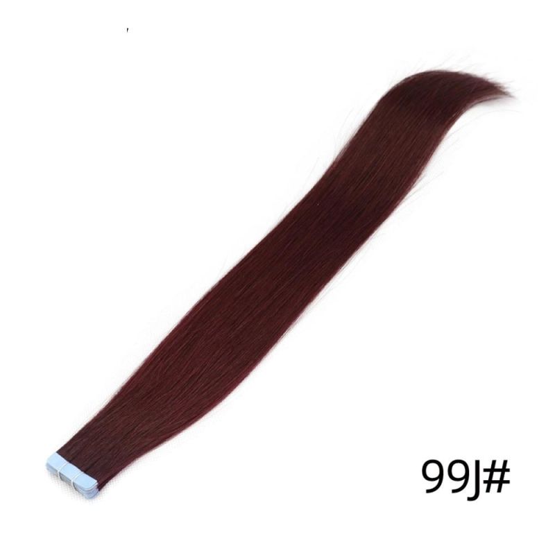 Human Hair Tape Extensions European Natural Seamless Skin Weft 14" Black Brown Blonde 100% Virgin Remy Hair 10 PCS