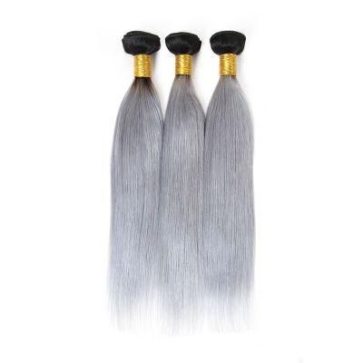 8A Grade Brazilian Virgin Hair Straight Grey Hair Weave Silver Gray Human Hair Weft Grey Brazilian Hair Extension