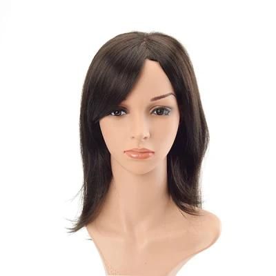 Mono Hair Replacement Machine Made Human Hair Topper for Women