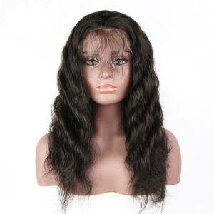 18&quot; Water Wave Remy Indian Human Hair 1b 130% Density Front Lace Wigs
