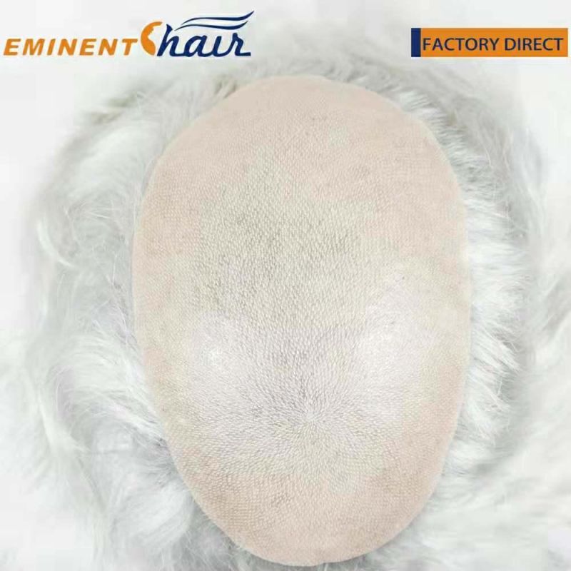 Custom Made Natural Hairline Skin Remy Hair Men′s Hairpiece