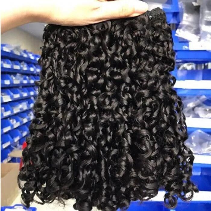 Hair Bundles with Closure, HD Lace Closure, Pixie Curls Human Hair with Closure