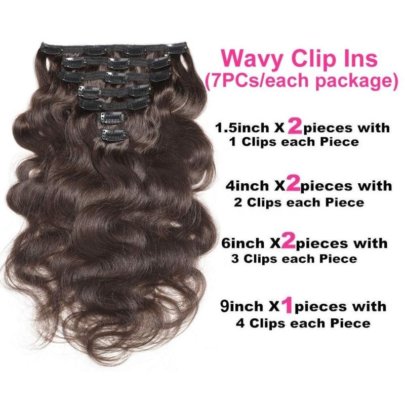 Kbeth Human Hair Extension Body Wave for Fashion Black Women 100% Virgin Remy 9 Inch Brazilian Body Wave Human Hair Extensions Clip Ins