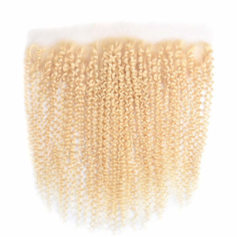 Kbeth Best 10A Grade Hair Closure Virgin Cuticle Aligned Hair 613 Kinky Curly Human Hair Closure with Bundle Raw Indian Temple Hair