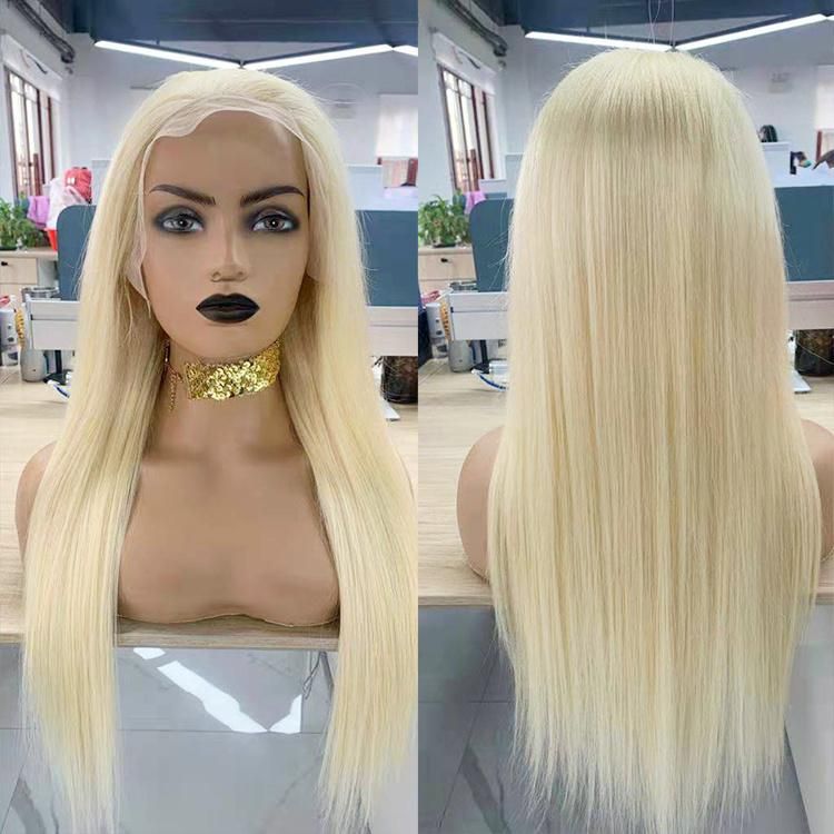 180 Density 12A Grade Raw Indian Human Hair Omber Highlight 13X6 Lace Front Wig Blond 613 Wigs