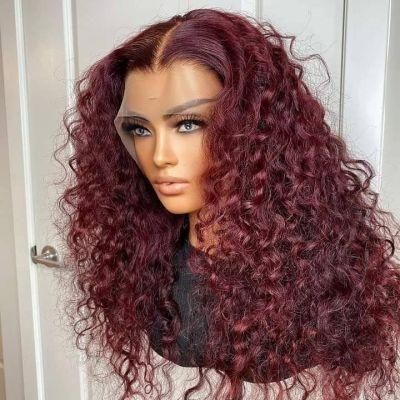 Lace Human Front Wigs, 99j Color Density Mink Brazilian Hair Wigs Lace Front, Glueless Natural HD Lace Wigs Peruvian Hair