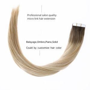 R#6-18-613 Factory Price 100% Virgin Remy Human Hair Extension Skin Weft Brazilian PU Tape Hair