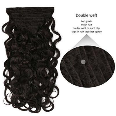 Brazilian Hair Extension Body Wave Clip in Human Hair Extension (AV-CH140-22-2)