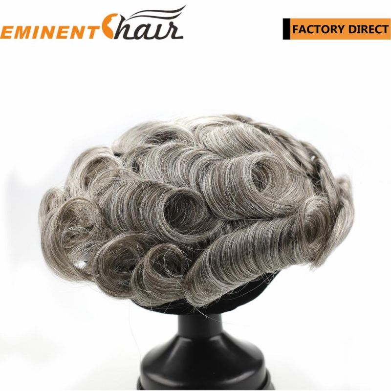 Natural Hairline Lace Front Grey Hair Toupee