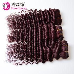Fast Delivery Wholesale Human Hair Extension Chinese Remy Human Hair Colored Red Deep Wave Hair Weft