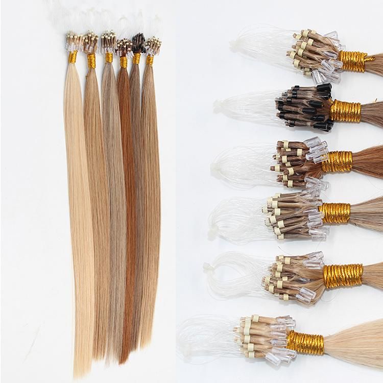 Factory Direct Straight Wholesale Human Hair Micro Loop Ring Hair Extension