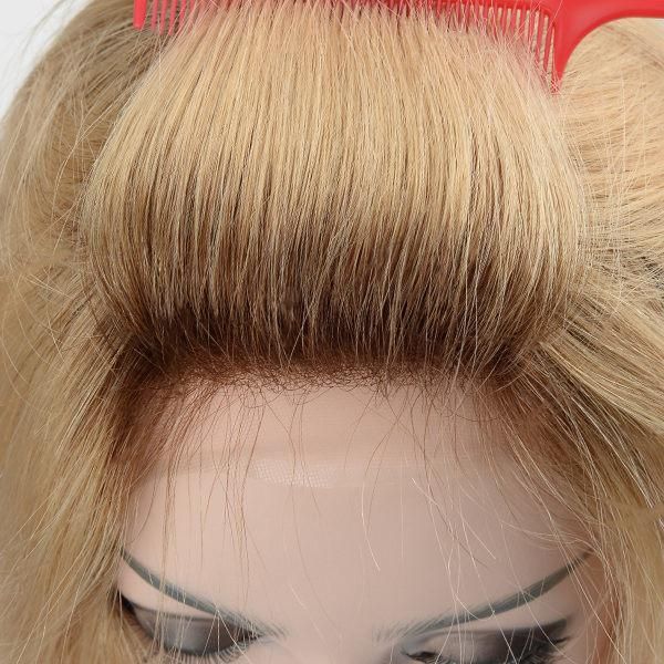 Blond Color with Dark Root Mono Women Hair Systems with Lace Front