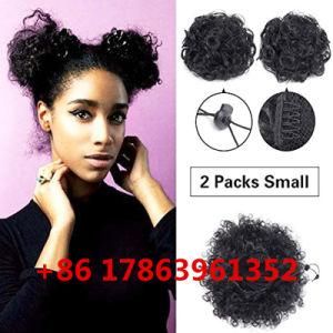 Natural Color Black for Women Ponytail Human Hair 10inch 12innch 40g Curly Hair Brazilian Ponytails Clip Hair Extensions