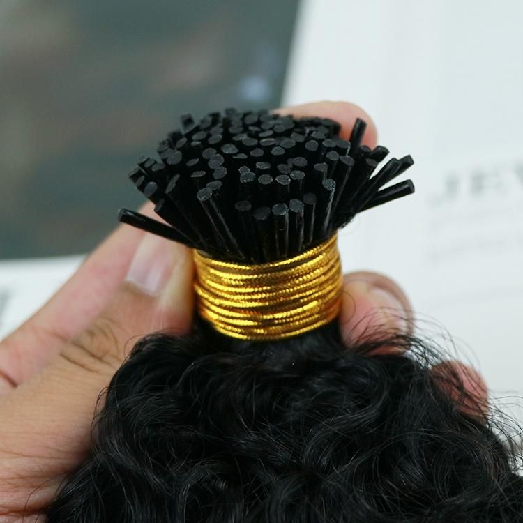 Wholesale Natural Black Indian Remy Hair Keratin I Tip Hair Extensions