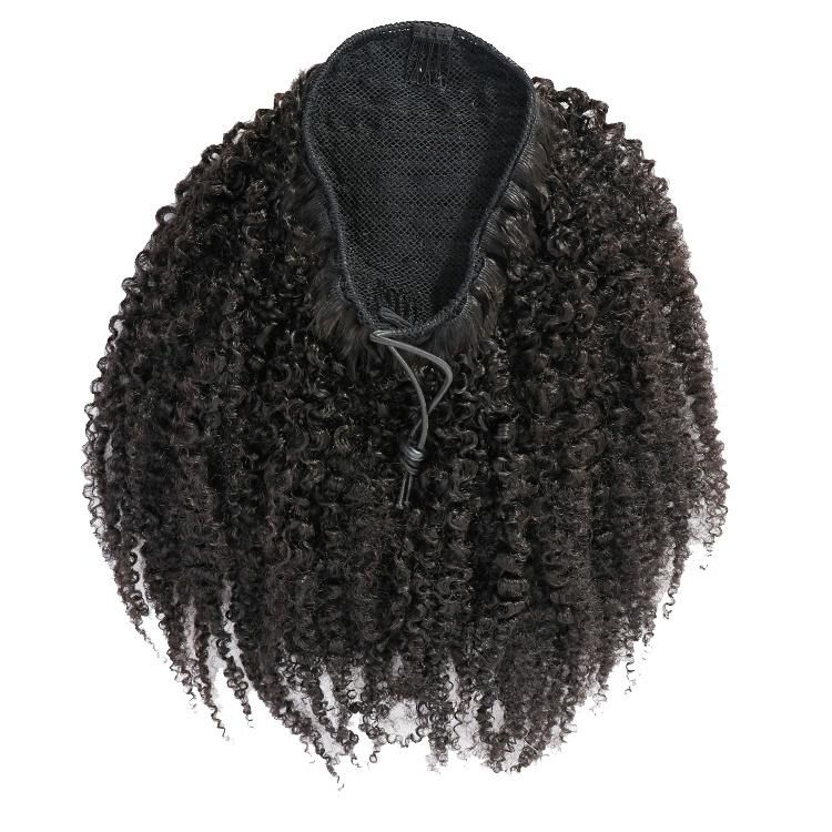 Wholesale Unprocessed Raw Natural Drawstring Ponytail Hair Extension