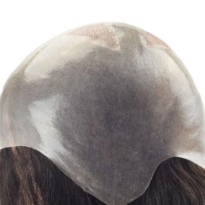 Full Skin Wig with Mono Top Long Human Hairpiece for Women
