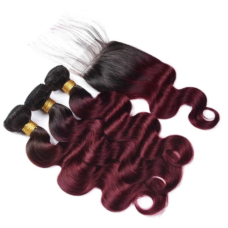 Body Wavy 100% Brazilian Hair Bundles Wholesale Hair Extensions #T1b/99j