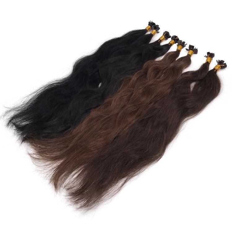 Raw Cuticle Aligned Human Hair Natural Wavy Flat Tip Hair Extensions