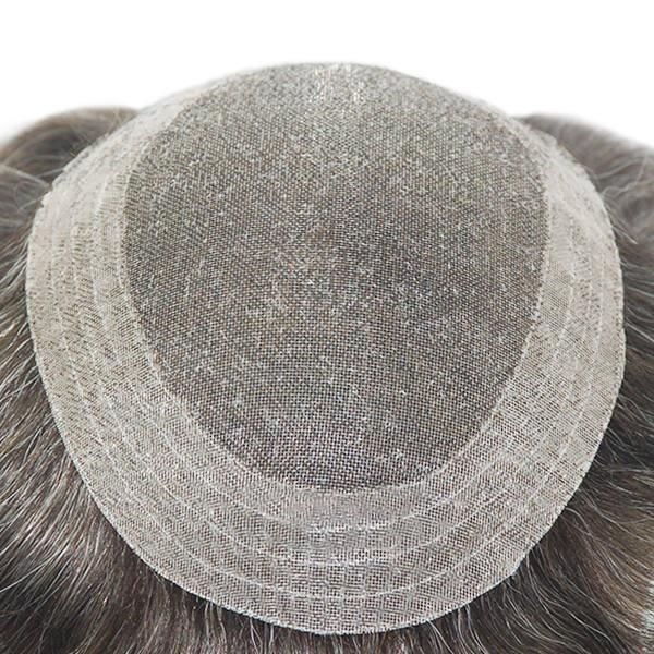 Ljc469 Fine Welded Mono with 1 1/2" Double Layer Around Human Hair Wig