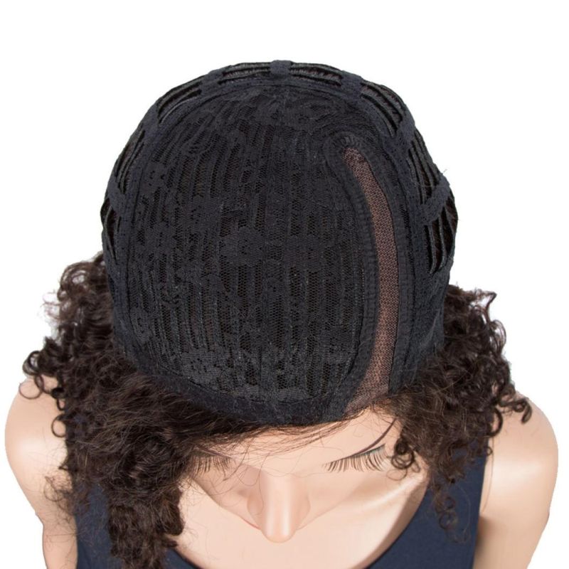 Short Water Wave L Part Lace Front Human Hair Wigs Remy Brazilian Lace Front Part Wig Pixie Cut Short Bob Curly Wigs for Black Women