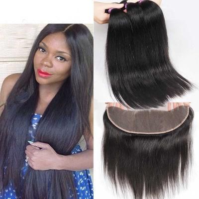 Peruvian Straight Hair 100% Human Hair Remy Hair 13&prime;&prime;x4&prime;&prime; Ear to Ear Lace Frontal Closure