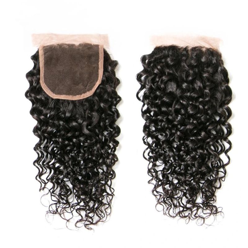 Factory Price Virgin Indian Water Wave Hair Bundle with Lace Closure