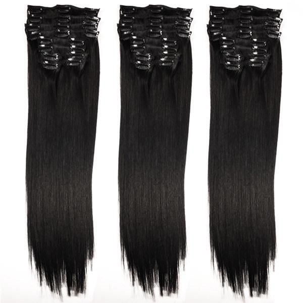 100 Human Hair 2016 Peruvian Virgin Hair Grey Color Clip on Hair Extension