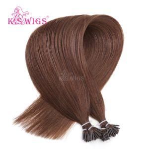 K. S Wigs Color #4 Virgin Remy Human Hair Extension I Tip Hair