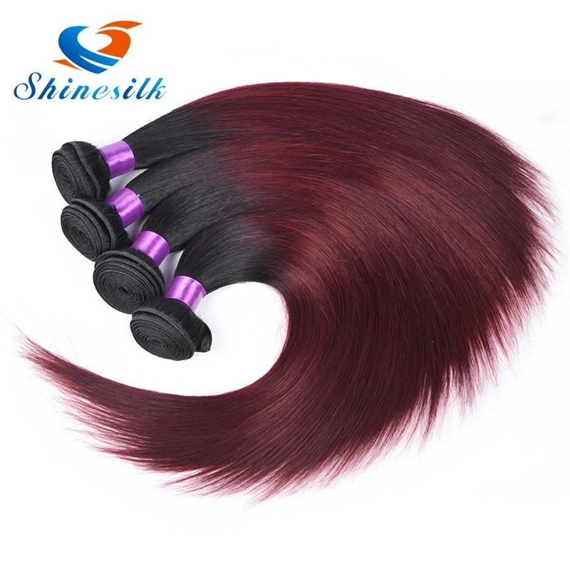 Hair Products 7A Brazilian Virgin Hair Straight 4 Bundles T1b Burgundy 99j Red Brazilian Virgin Straight Hair Ombre