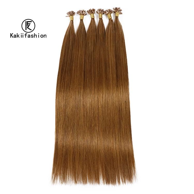 Kaki Hair Hot Selling 100% Cuticle Aligned Double Drawn Human Hair Extensions Straight U Tip Hair