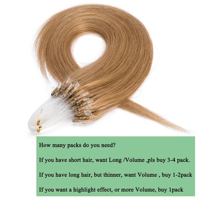 60# Platinum Blonde 24" 0.5g/S 100PCS Straight Micro Bead Hair Extensions Non-Remy Micro Loop Human Hair Extensions Micro Ring Extensions