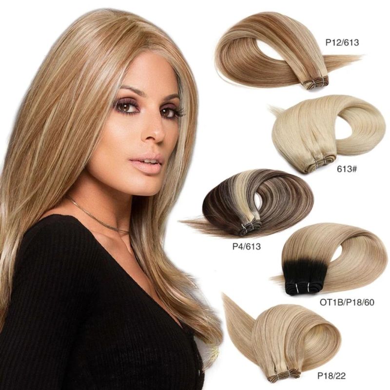 Ombre Straight Human Hair Weaves Bundle 10"-30" Blond Brazilian Human Hair Bundles Virgin Remy Hair Extensions