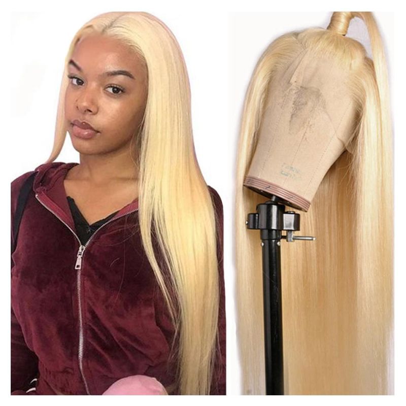 Kbeth Human Hair Wig with 613 Closure for Black Women 100 Percent Virgin Cuticle Aligned Hair Blond 24 Inch HD Lace Front Wig Straight 613 Full Lace Wigs Vendor