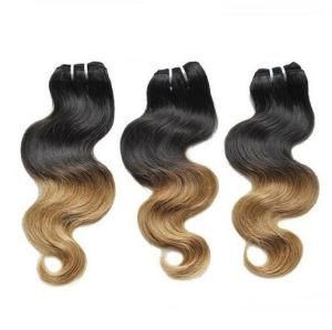 20&quot; Non Remy Human Hair Weft #1b/#27 3tone Ombre Hair
