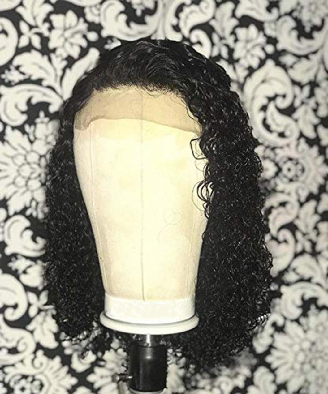 Deep Wave Lace Front Wigs Glueless Brazilian Human Hair Pre Plucked Natural Hairline with Baby Hair for Women 150% Density Virgin Remy Human Hair Wig 16 Inch