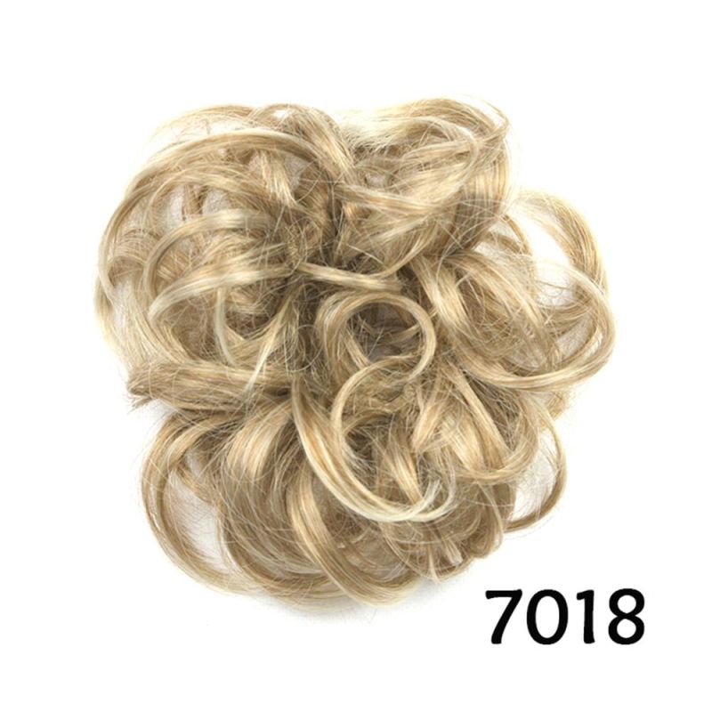 New Style Synthetic Hair Hairband Black Scrunchie Hair Bun Chignon High Temperature Fiber Hair Donut Roller Headband Curly Hair