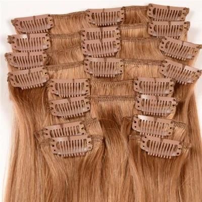 New Arrival Real Remy Hair Straight Clip in Human Hair Extensions 613# Blonde Brazilian Virgin Hair Clip in Extension