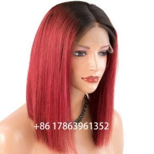 Ombre Color T1b/Red Brazilian Virgin Hair Full Lace Wigs Hair 12-20inch