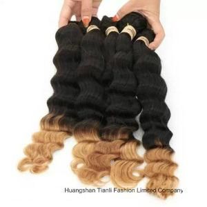 22&quot; Human Virgin Hair Extension Ombre 3tone Wave Hair