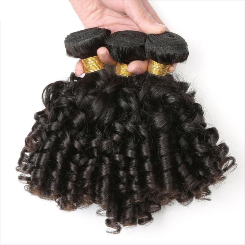 Brazilian Human Hair Loose Bouncy Curly Hair 2/3/4 Bundles with 4*4 Closure 100% Human Hair Natural Black Weave Extensions