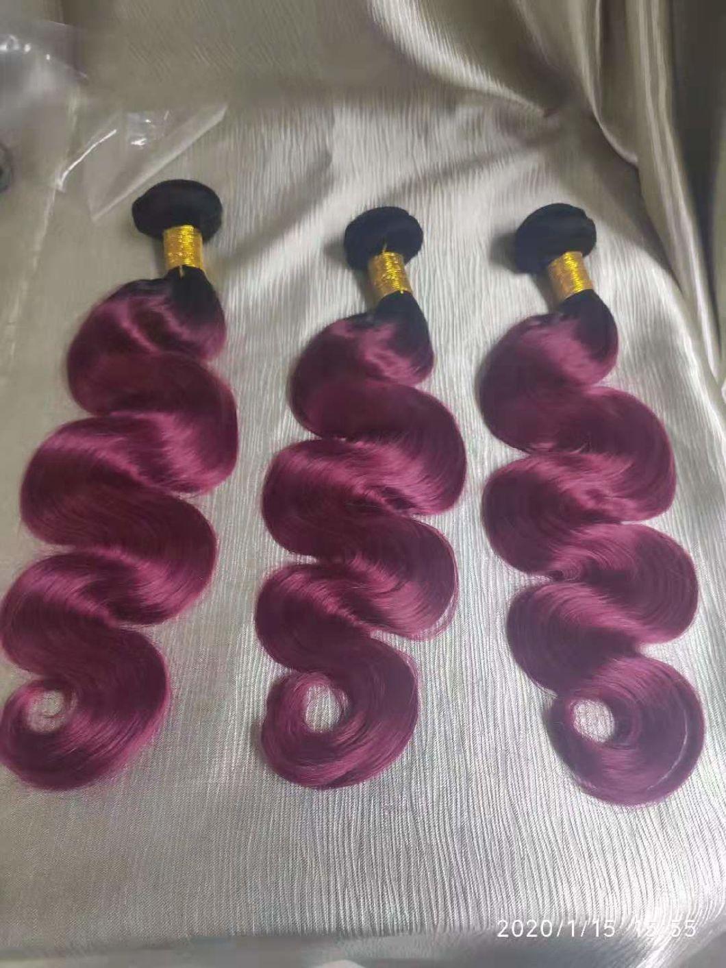 Red Ombre Color 99j Brazilian Human Hair Bundles
